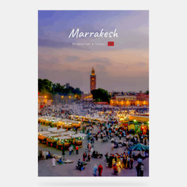 Señal Acrílica Marrakech, Marruecos - Plaza Jemaa el Fnaa