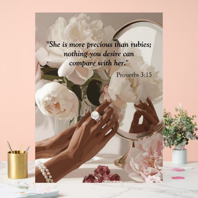 Señal Acrílica "Más Precioso que las Rubíes" (Boda)