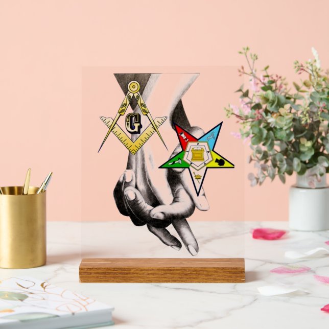 Señal Acrílica Master Mason/ Eastern Star (Boda)