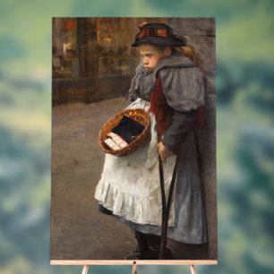 Señal Acrílica Matchstick Chica Pobre Calle Urchin Pobreza Urbana