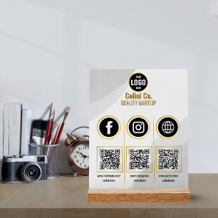 Señal Acrílica Medios sociales Código QR Rótulo acrílico - Bellez