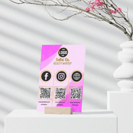 Señal Acrílica Medios sociales Código QR Rótulo acrílico - Bellez