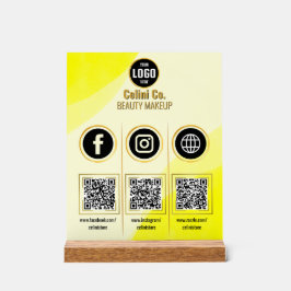 Señal Acrílica Medios sociales Código QR Rótulo acrílico - Bellez