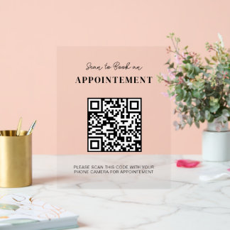 Señal Acrílica Medios sociales QR Código Belleza Salon de Negocio