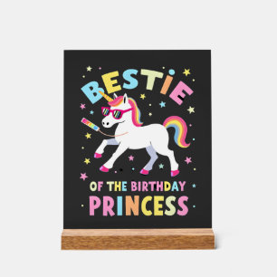 Señal Acrílica Mejor amiga de la princesa del cumpleaños chica Da