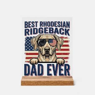 Señal Acrílica Mejor camiseta de perro vintage para papá de Rhode
