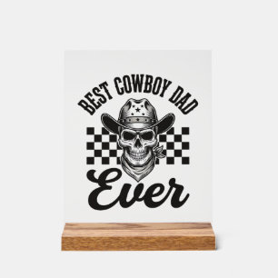 Señal Acrílica Mejor diseño de camisa occidental de cráneo de pap