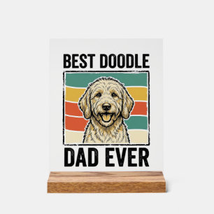 Señal Acrílica Mejor diseño de camiseta de perro vintage para pap
