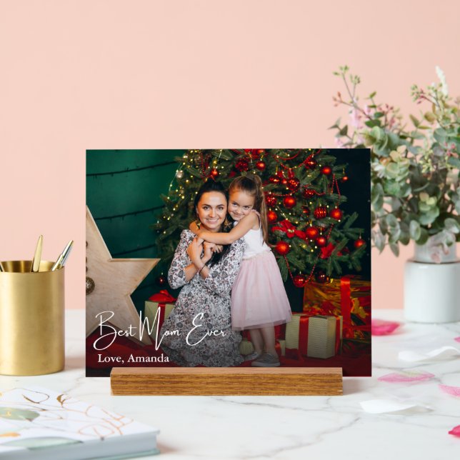 Señal Acrílica Mejor foto de mamá siempre simple Personalizado (Boda)