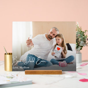 Señal Acrílica Mejor foto de papá nunca simple Personalizado