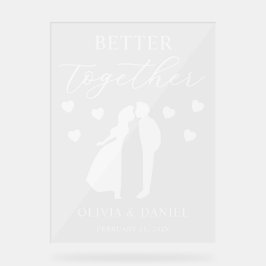 Señal Acrílica Mejor Juntos Bienvenida Personalizada de Boda