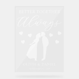 Señal Acrílica Mejor Juntos Siempre Boda Personalizada