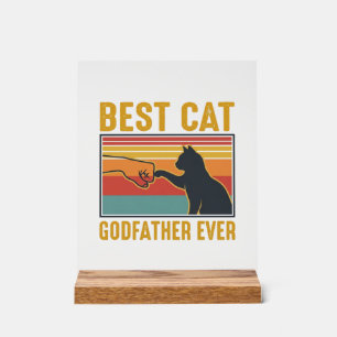 Señal Acrílica Mejor padrino de gato jamás diseño de vector de ga
