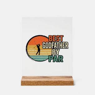Señal Acrílica Mejor padrino por Par Vintage Golf Vector Design_1