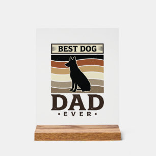 Señal Acrílica Mejor papá de perro vintage diseño de amante de pe