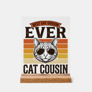 Señal Acrílica Mejor primo gato de todos los tiempos Diseño de ca