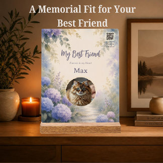 Señal Acrílica Memorial de Mascota Personalizado con Foto y Códig