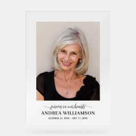 Señal Acrílica Memorial Funeral Celebración de la Vida Foto