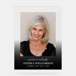 Señal Acrílica Memorial Funeral Celebración de la Vida Foto