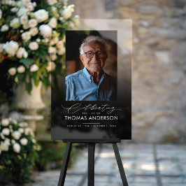 Señal Acrílica Memorial o homenaje a la foto funeraria Black Fade