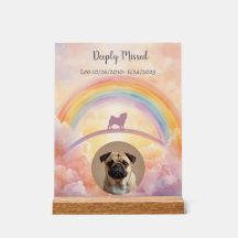 Señal Acrílica Memorial Pug Puente Arcoíris Pérdid