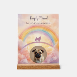 Señal Acrílica Memorial Pug Puente Arcoíris Pérdid