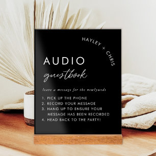 Señal Acrílica Mensaje de teléfono de invitado del libro de audio