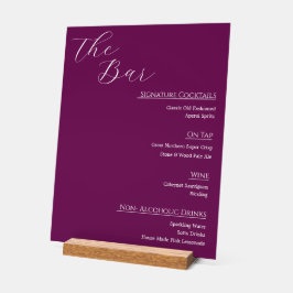 Señal Acrílica Menú de Bar de Boda de Acrílico Moderno | Editable