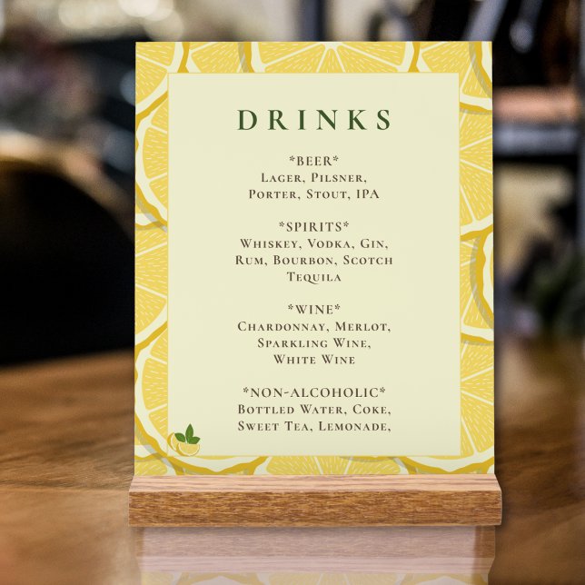 Señal Acrílica Menú de bebidas de limón Main Squeeze (Subido por el creador)