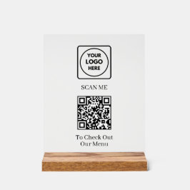 Señal Acrílica Menú de código QR personalizado | Visualización de