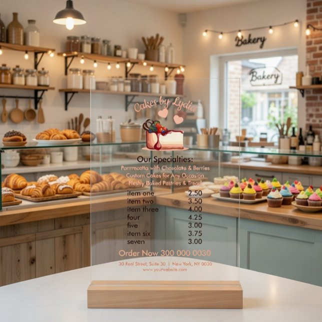 Señal Acrílica Menú de postres Personalizado dulce y elegante (Subido por el creador)