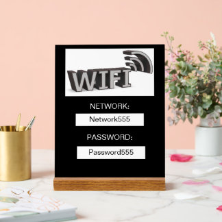 Señal Acrílica Mesa Acrílica de Contraseña Wifi Empresarial Moder