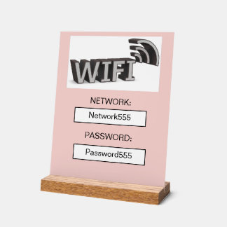 Señal Acrílica Mesa Acrílica de Contraseña Wifi Negocios Moderna