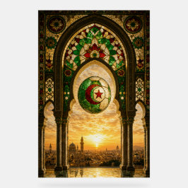 Señal Acrílica Mezquita Ornata de Argelia al Atardecer