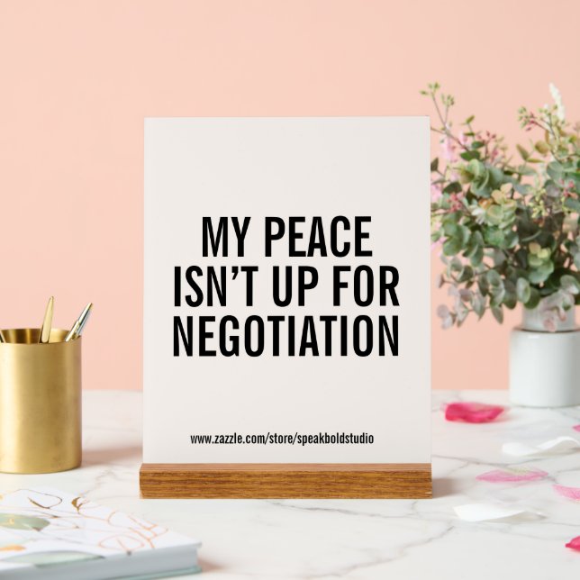 Señal Acrílica Mi declaración de paz fortaleciendo la cita del Ró (Boda)