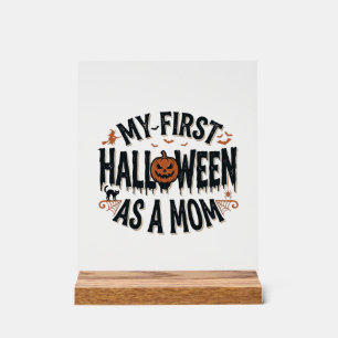 Señal Acrílica Mi primer Halloween como mamá Diseño vintage de Ha