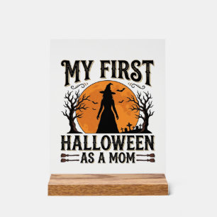 Señal Acrílica Mi primer Halloween como mamá Vintage diseño de Ha