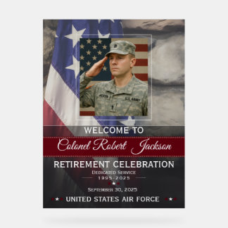 Señal Acrílica Military Retirement Welcome Sign