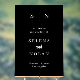 Señal Acrílica Minimal and Chic | Dark Black Wedding Seating Char