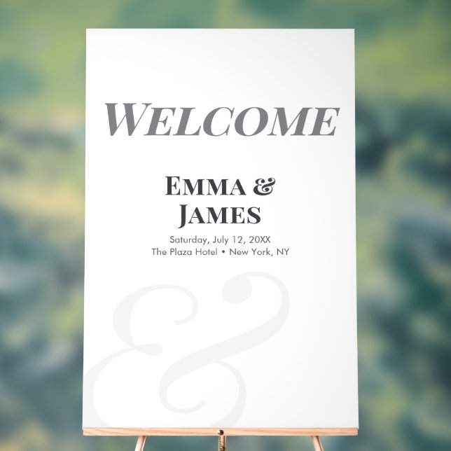 Señal Acrílica Minimalist Ampersand Wedding | Welcome Sign (Neutral )