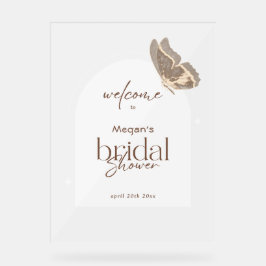 Señal Acrílica Minimalist Bridal Shower Welcome Arch Frosted
