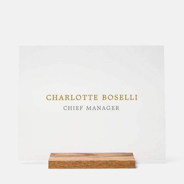 Señal Acrílica Minimalist Classical Professional Gold Color (Anverso)