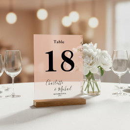Señal Acrílica Minimalist Elegant Wedding Table Number