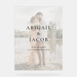 Señal Acrílica Minimalist Modern Photo Wedding