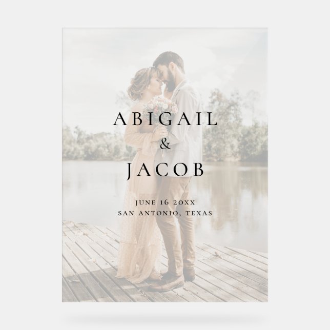 Señal Acrílica Minimalist Modern Photo Wedding (Anverso)