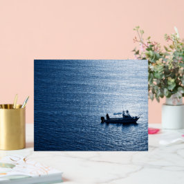 Señal Acrílica Minimalist Ocean Wall Art Fisherman Blue