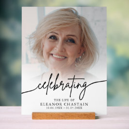 Señal Acrílica Minimalist Photo Funeral Sympathy Memorial