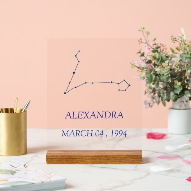 Señal Acrílica Minimalist Pisces Constellation Acrylic Sign - Per (Boda)