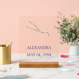 Señal Acrílica Minimalist Taurus Constellation Acrylic Sign - Per