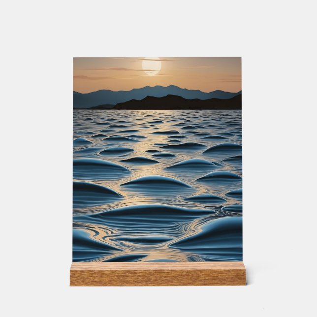 Señal Acrílica Minimalist Waves at Dawn (Anverso)